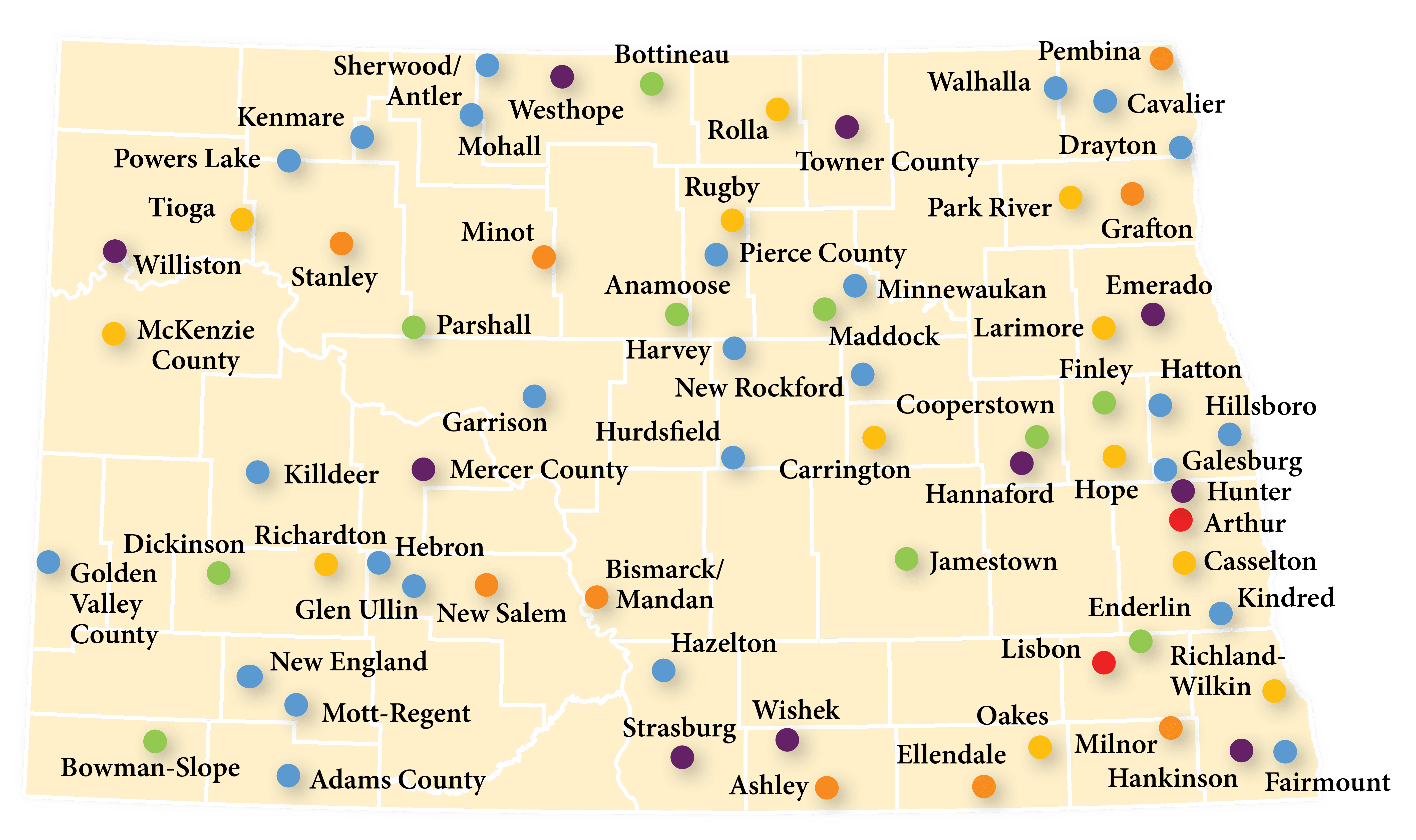 Map of endowment funds