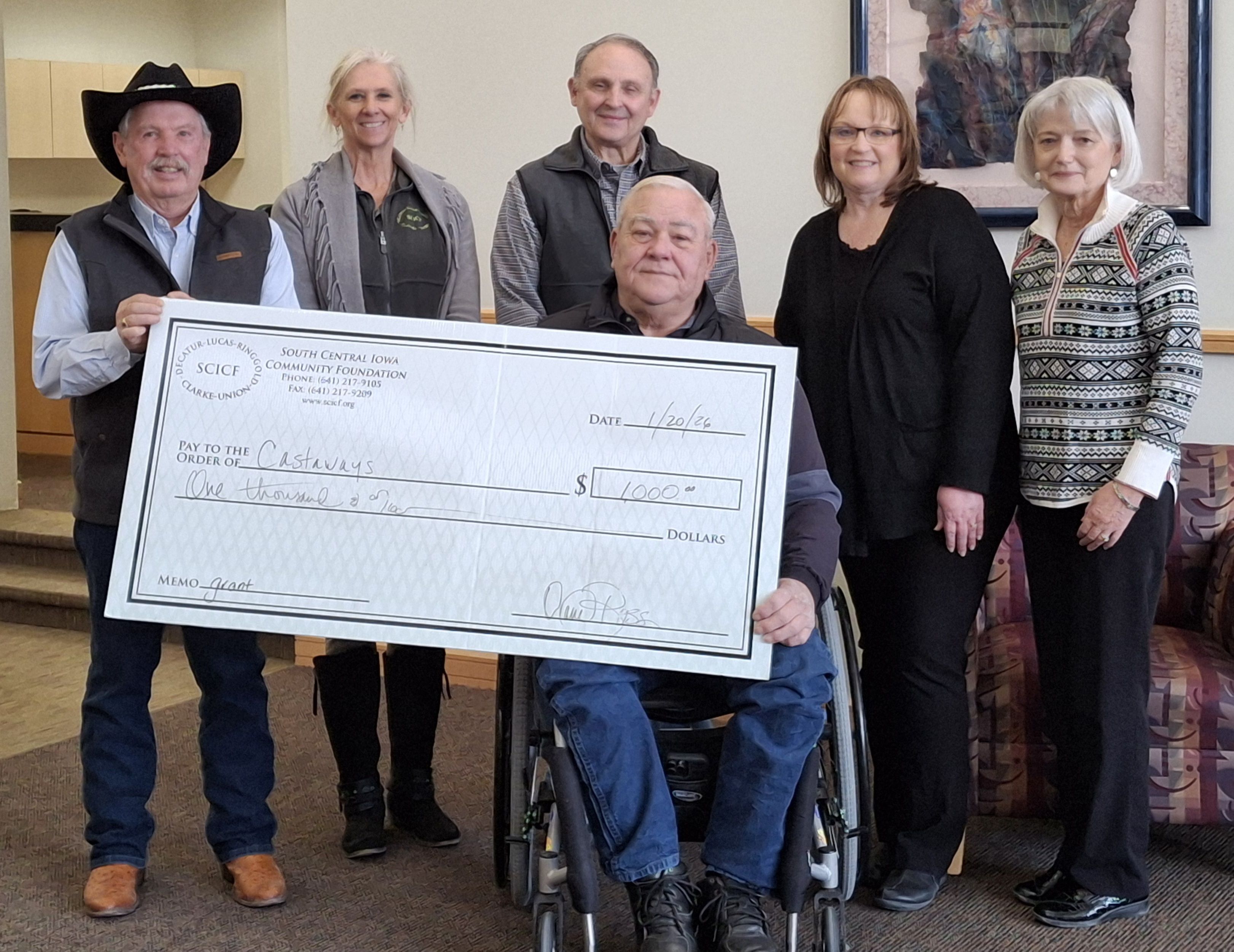 $1000 Grant Awarded to Randy Brown with Castaways!