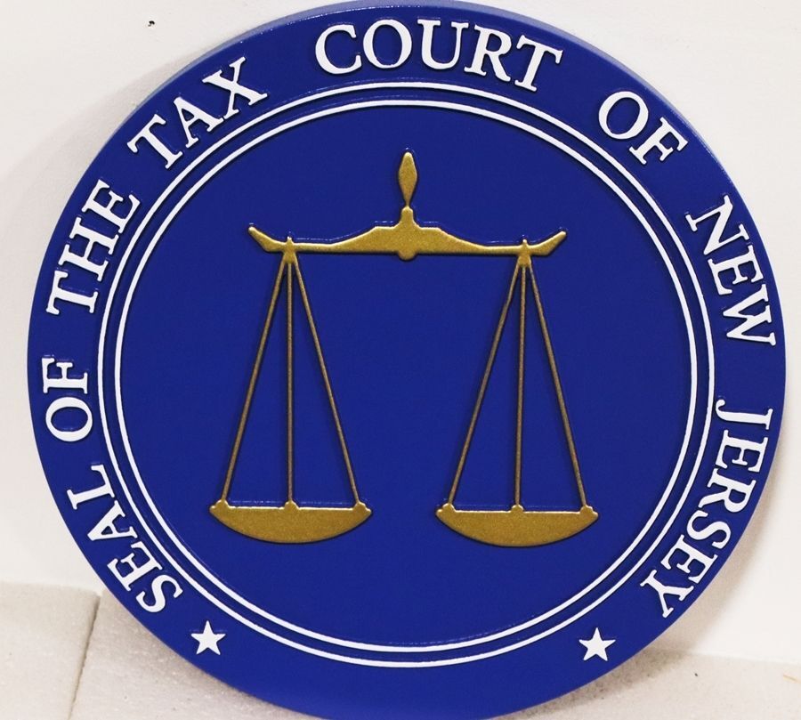 GP-1405 - Carved 2.5-D Multi-Level Plaque of the Seal of the Tax Court, State of New Jersey