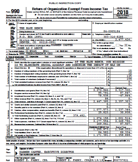IRS Form 990 - 2018