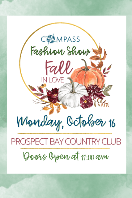 Compass and Compass Closet presents a remarkable Fashion Show in support of hospice care, grief support services, and supportive care throughout Caroline, Kent, and Queen Anne’s counties. This exclusive event will take place on Monday, October 16th at Pro
