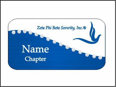 TWO TONE BLING NAME BADGE WITH DOVE EMBLEM