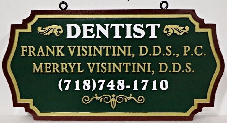 BA11596 - Custom Carved Sign for Dentist Office 