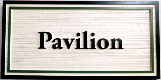 GA16542A - Carved, Wood Look HDU Sign with Double Border for Pavilion