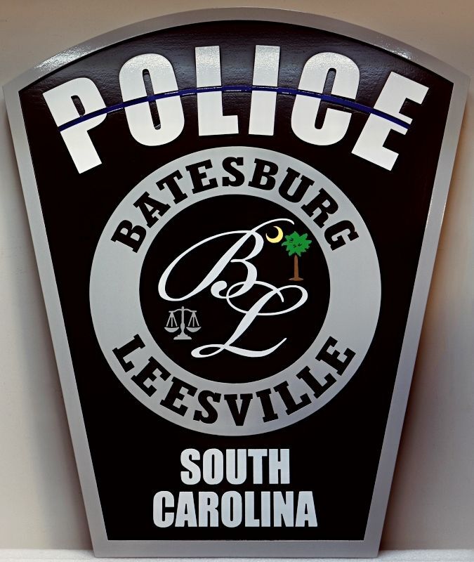 PP-2449 - Badge Plaque of the Batesburg-Leesville Police Department, South Carolina, 2.5-D HDU Artist-Painted