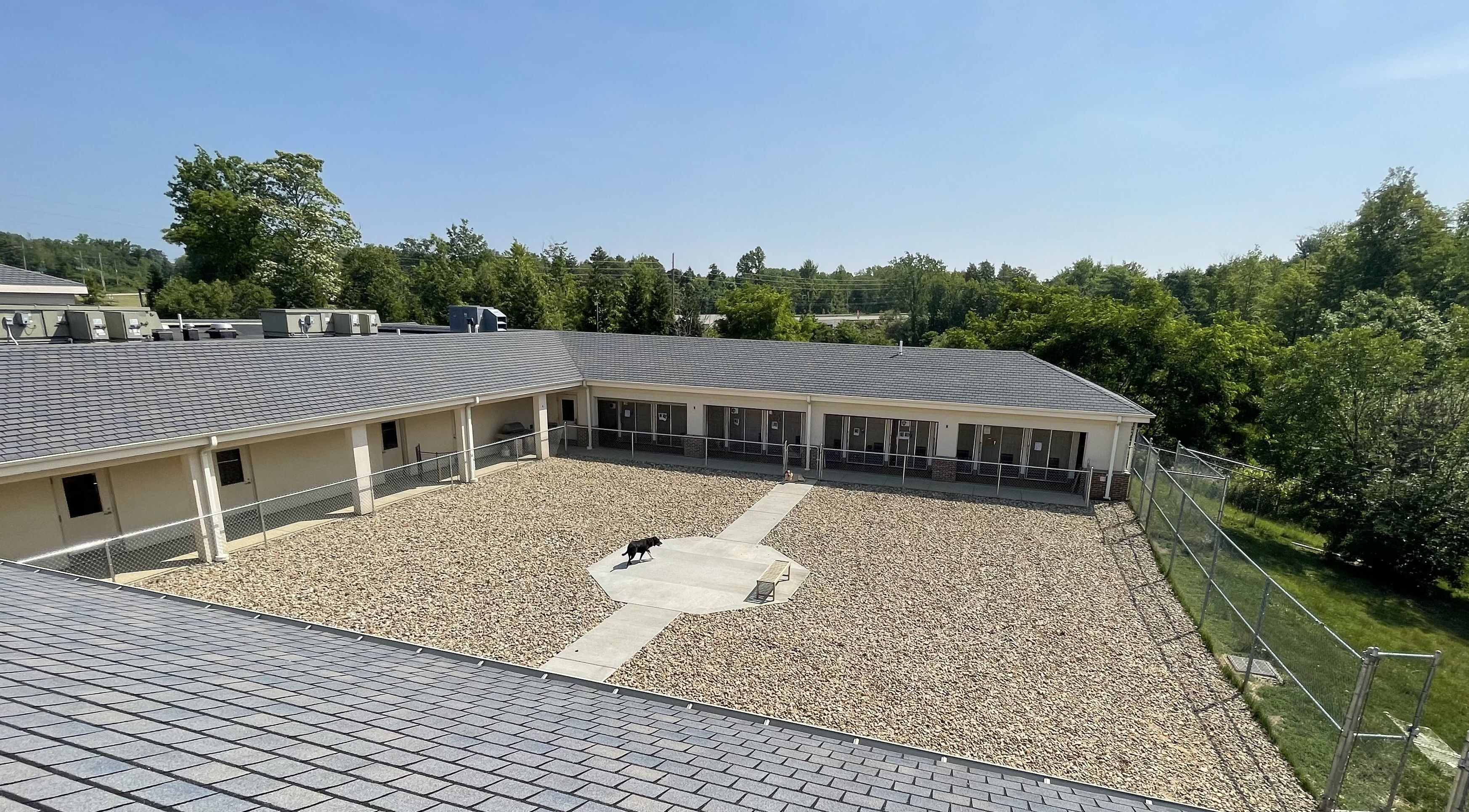 Courtyard play yard roof view