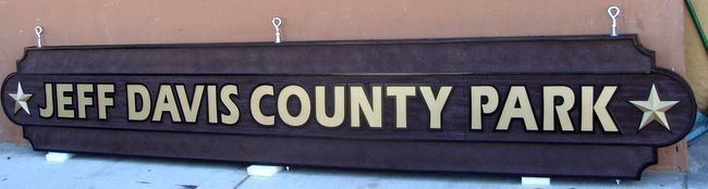 M1947 -  Sandblasted Faux Wood Sign for the Jeff Davis County Park