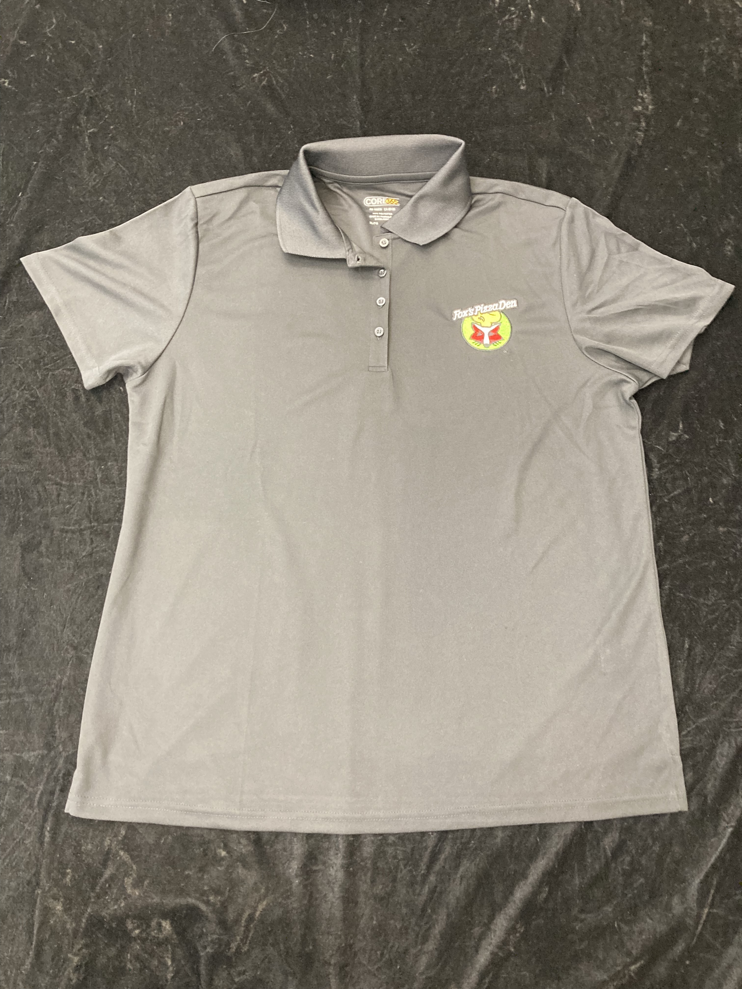 SALE Fox's Logo - XL Black Moisture-Wicking Polo (Core365)