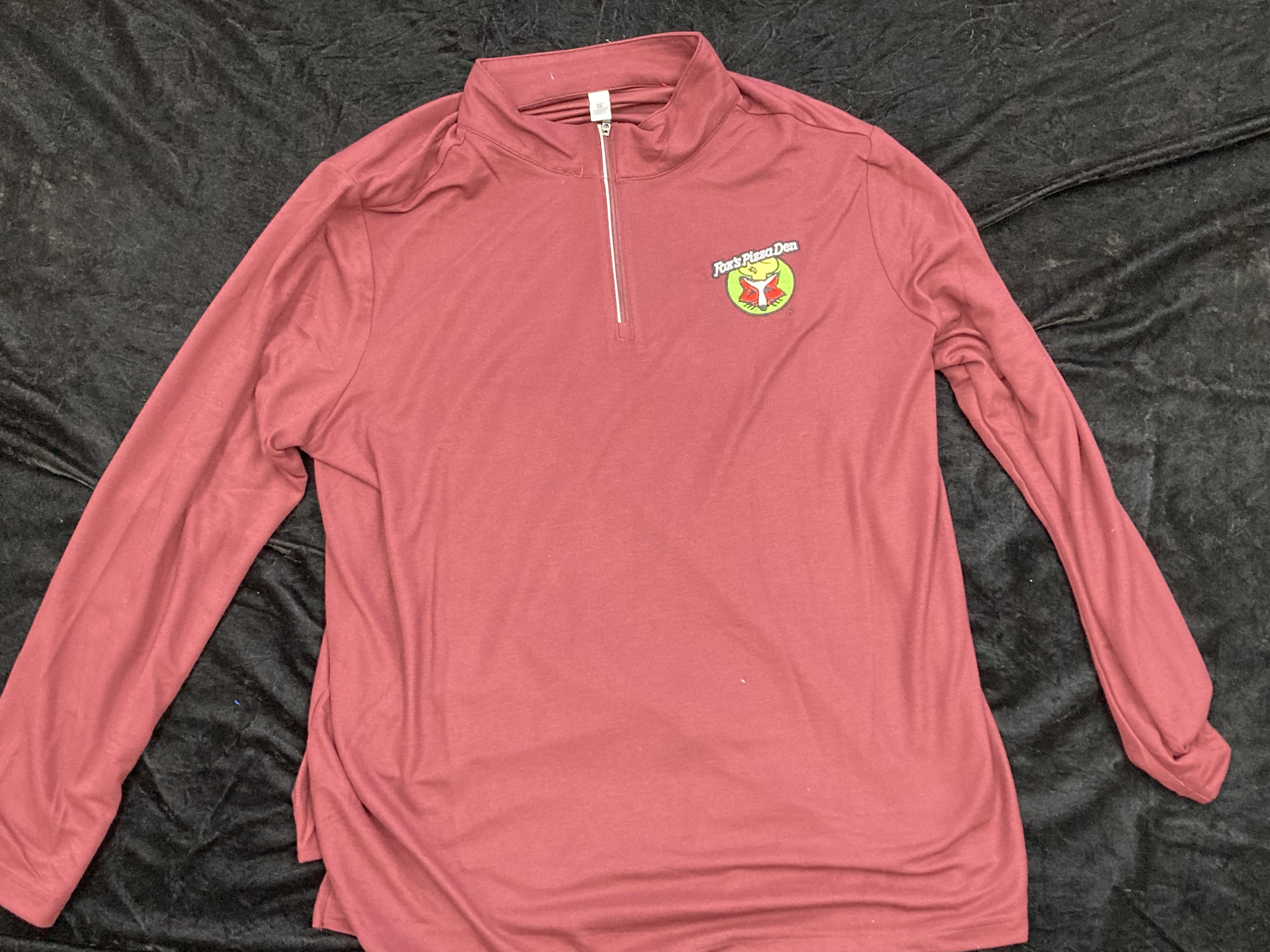 SALE Fox's Logo - LADIES 2XL Maroon Quarter-Zip