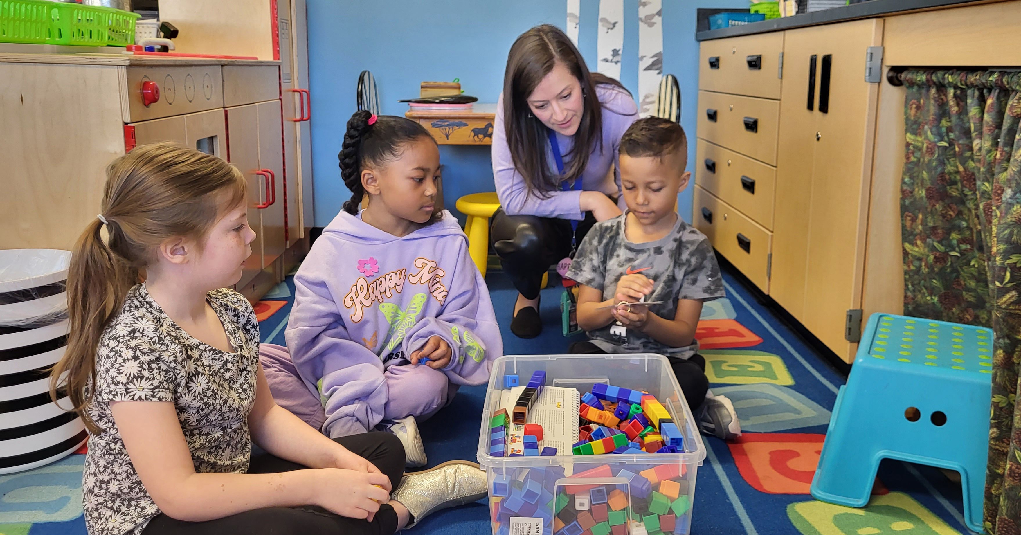 teacher with students