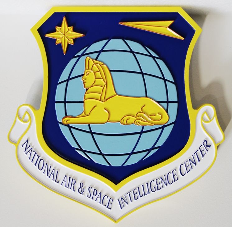 LP-1746 - Carved Shield Wall Plaque of the Insignia of the National Air & Space Intelligence Center