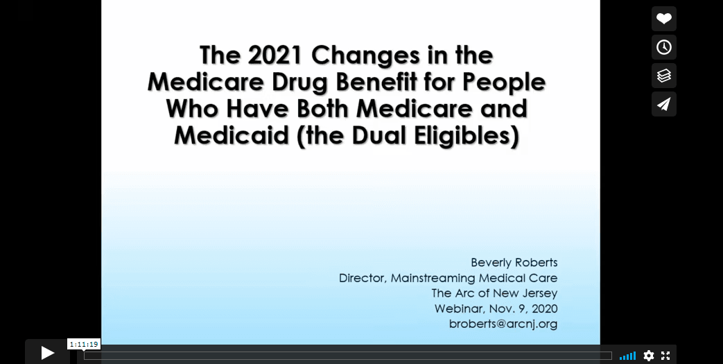 The 2021 Medicare Part D Changes Webinar for Persons Who Have Both Medicare and Medicaid (The Dual Eligibles) - Video Recording