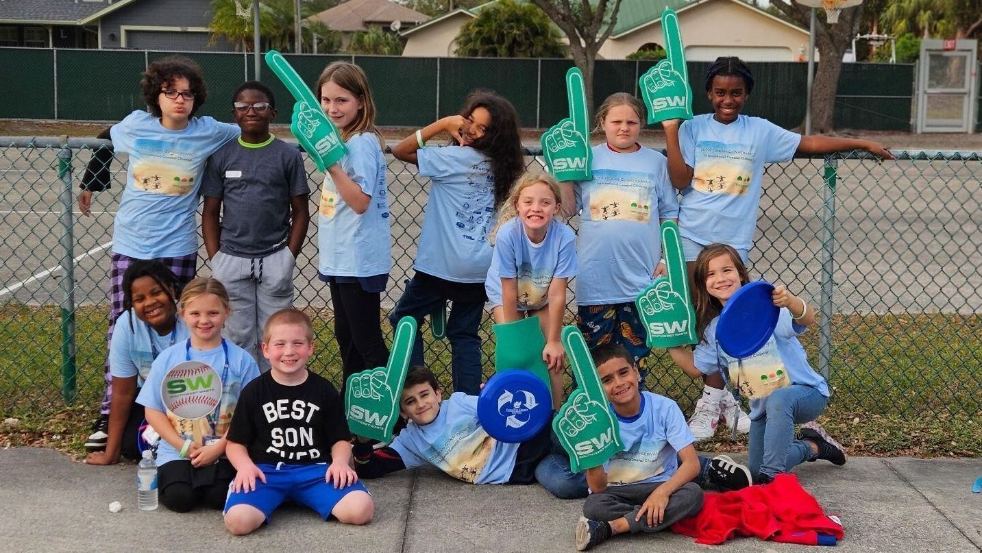 Students from Kingsway celebrating a job well done!