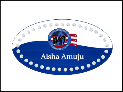 TWO TONE OVAL BLING NAME BADGE