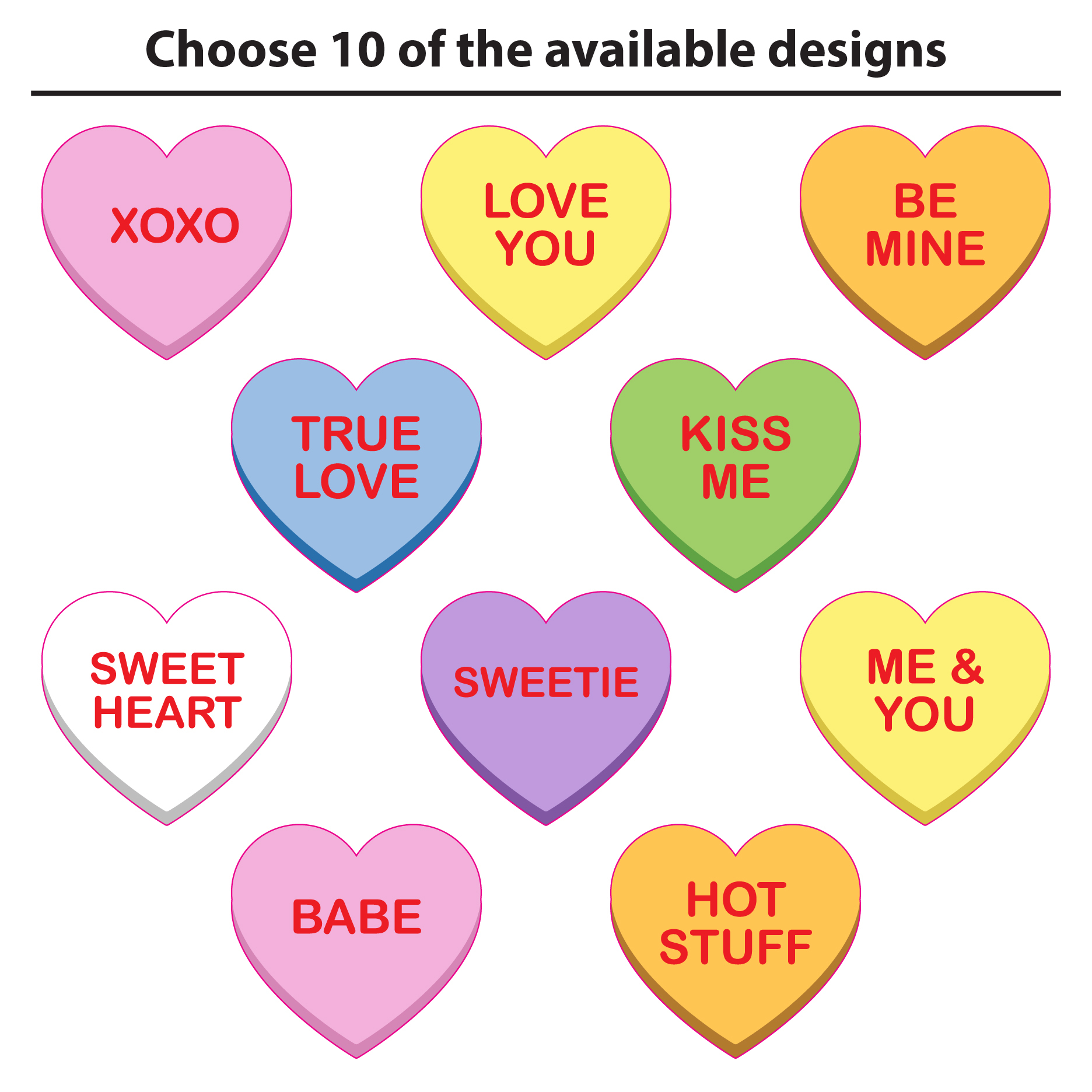 4.) Conversation Hearts (10) Package Yard Sign Package