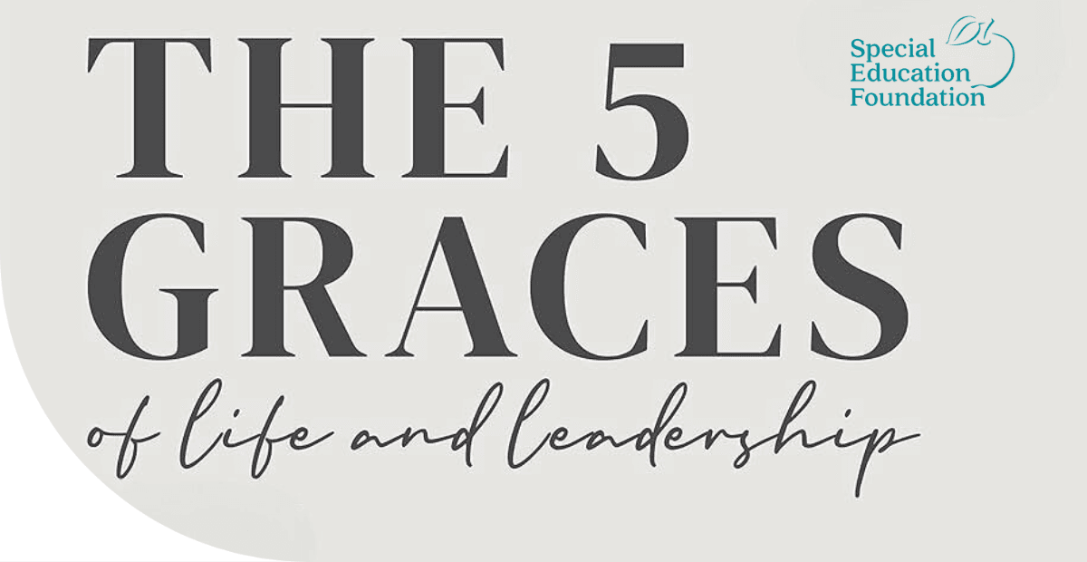 the five graces on gray background