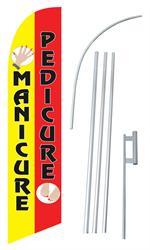 PEDICURE/MANICURE Swooper/Feather Flag + Pole + Ground Spike