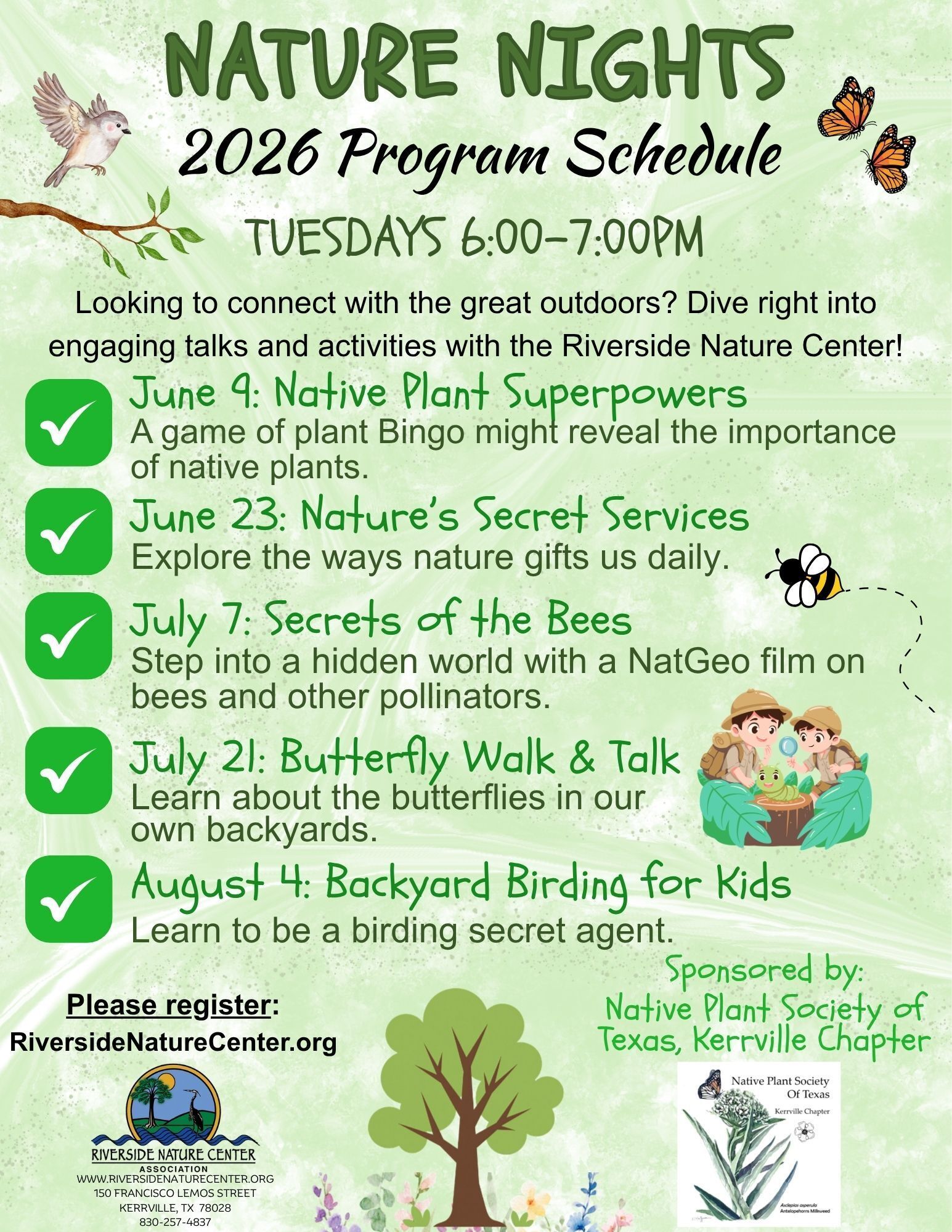 Nature Night, Native Plant Superpowers, TPWD Biologists, Biology, explore, Education, Nature, Science, Riverside Nature Center