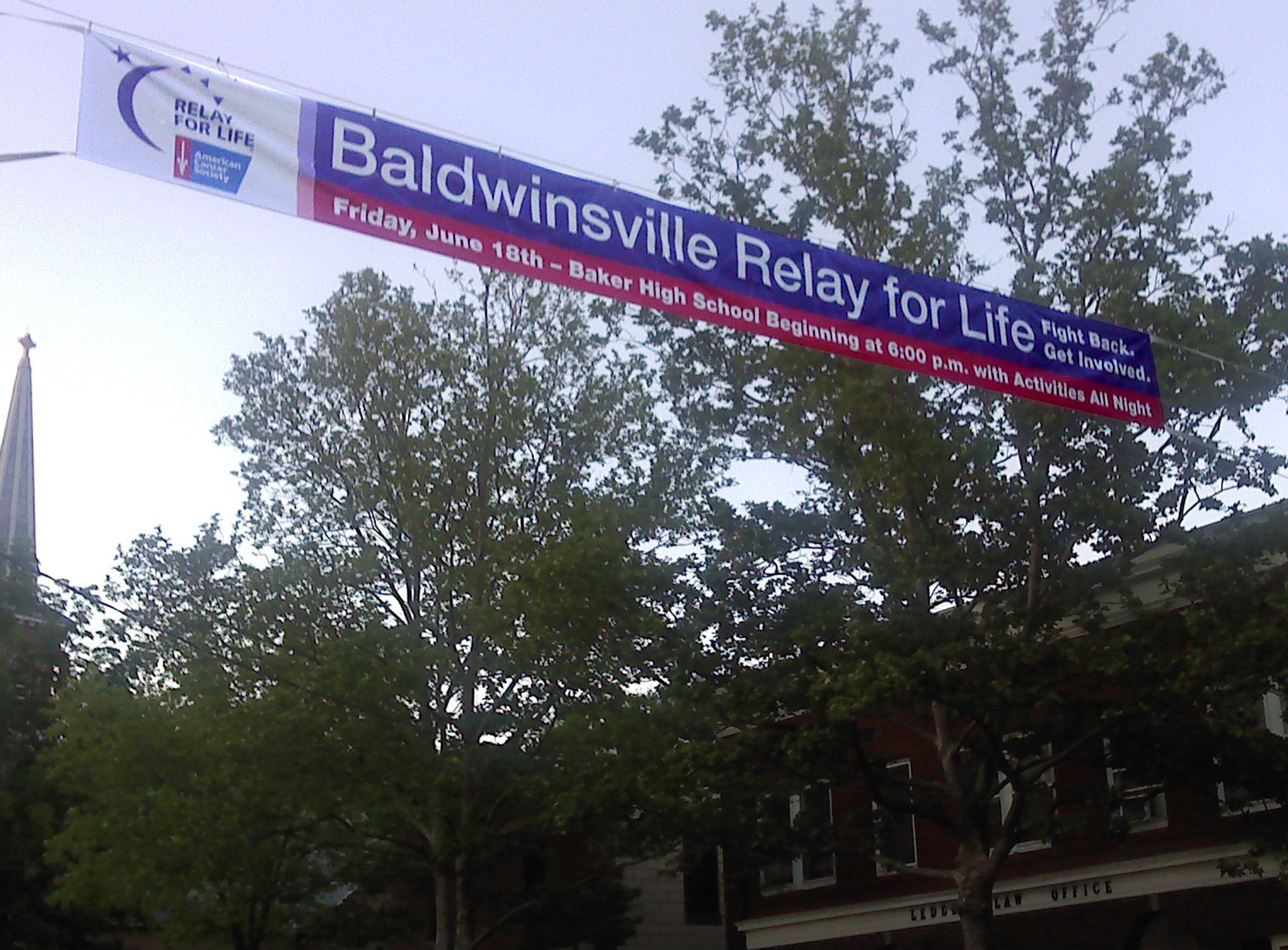 Baldwinsville Relay for Life Street Banner