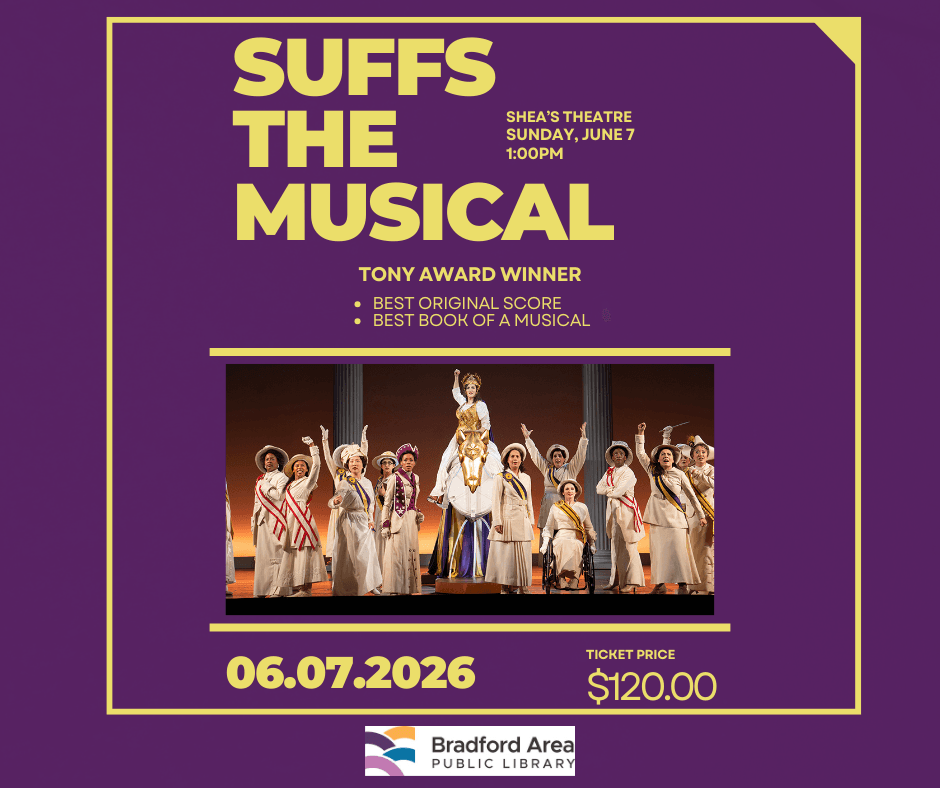 Picture of suffragettes on stage during a performance.