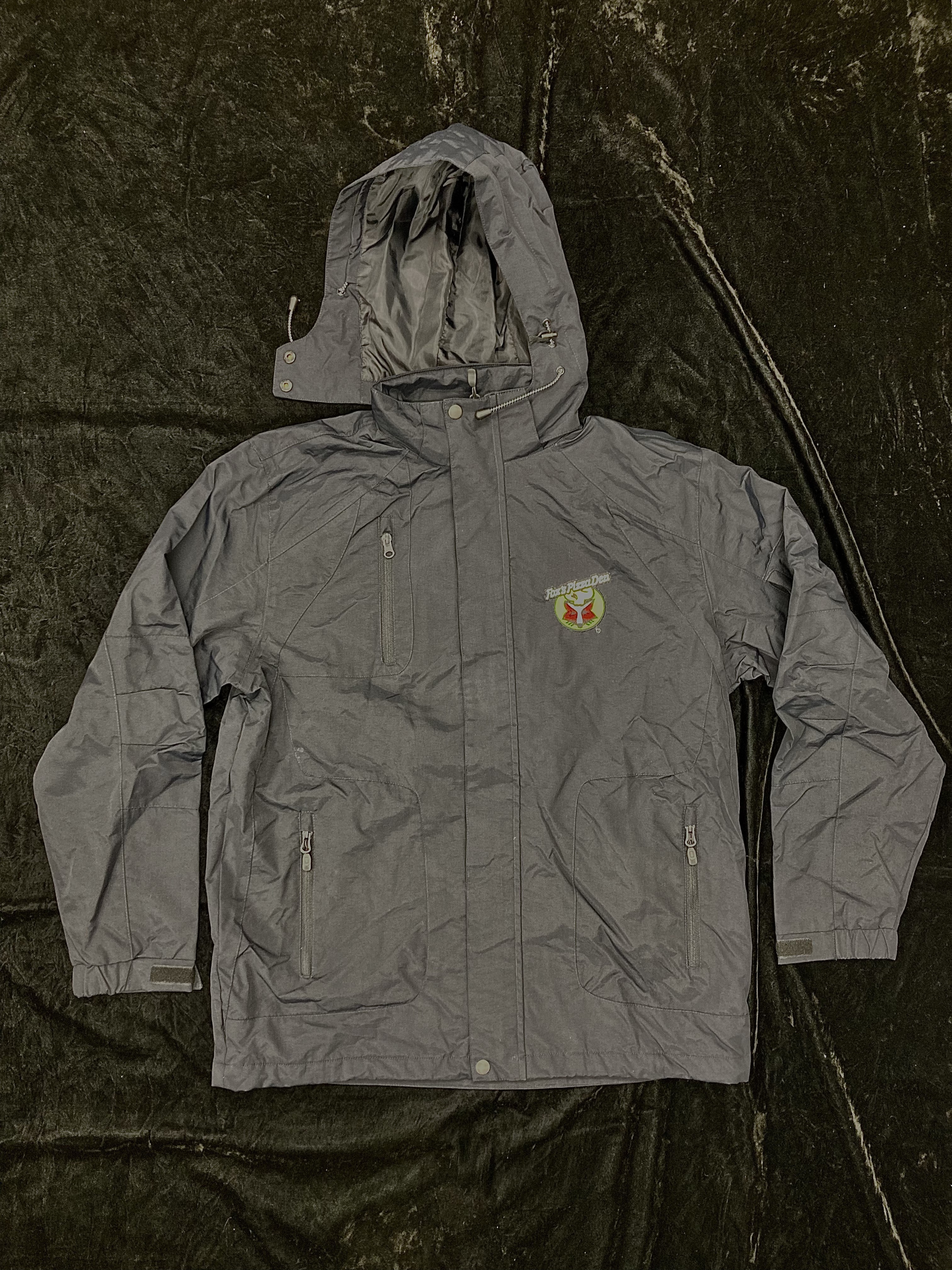 SALE Fox's Logo - Medium Black Outdoor Full-Zip Jacket