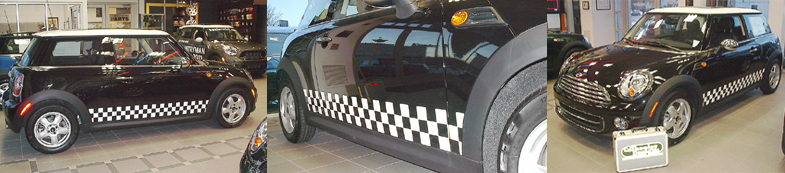 MINI Cooper with Custom Side Panel Checkers