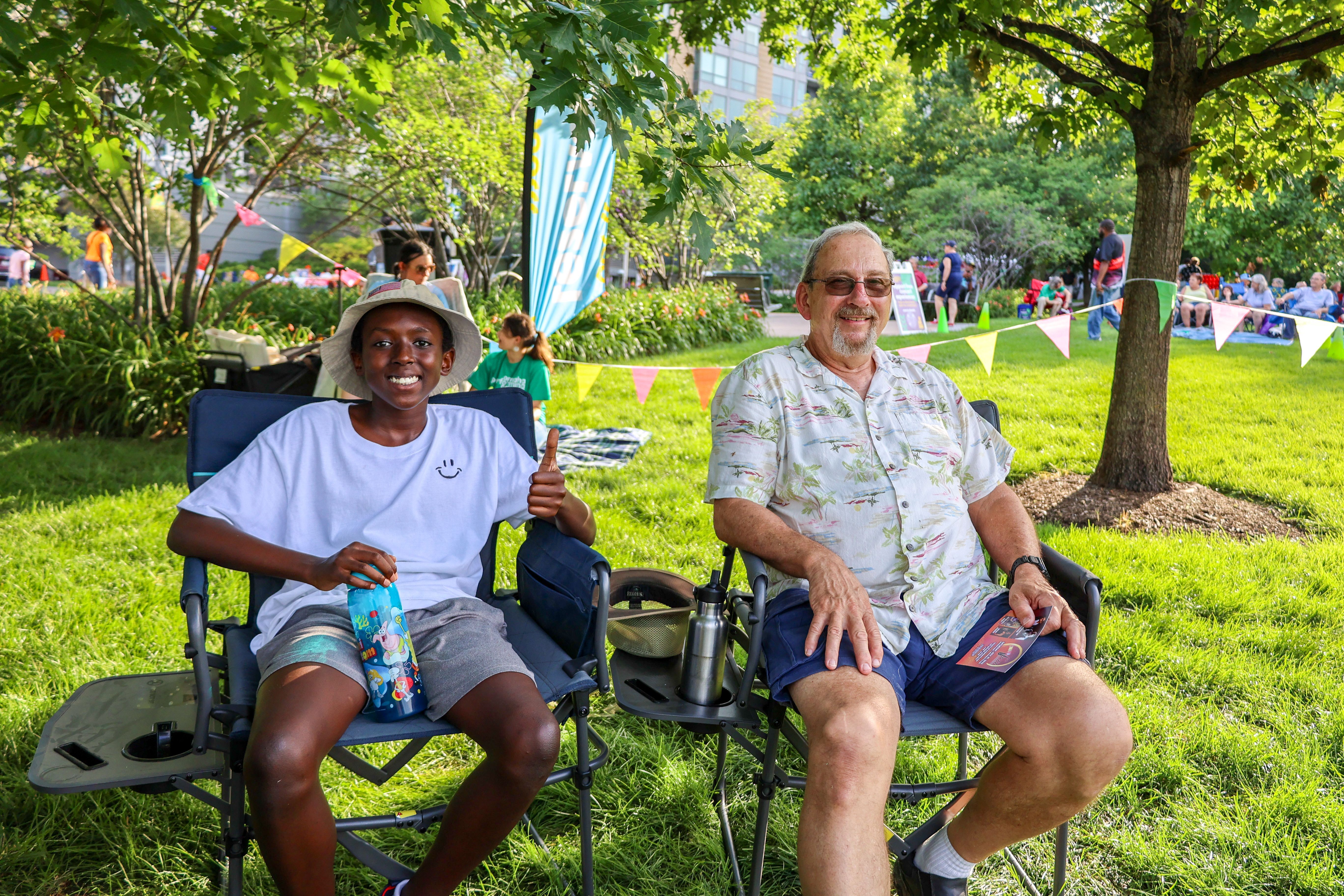 Big and Little together at Jazz on the Green in Turner Park