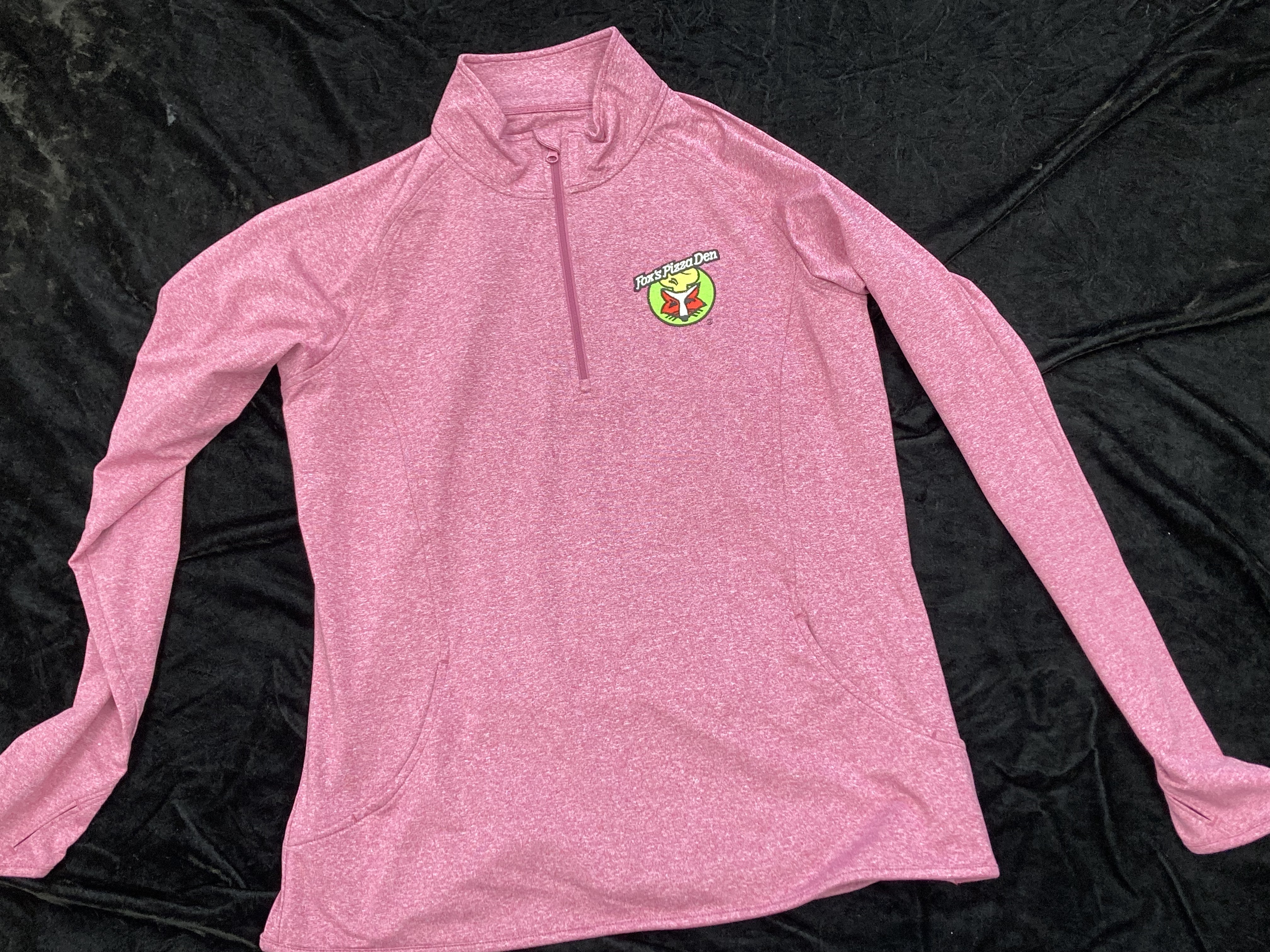 SALE Fox's Logo - LADIES Large Magenta Quarter-Zip