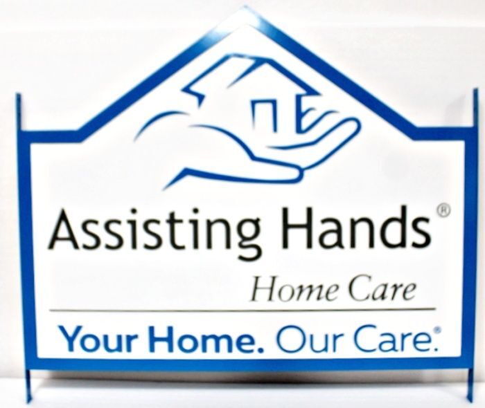 B11264A - Carved  2.5-D HDU Sign for "Assisting Hands Home Care"