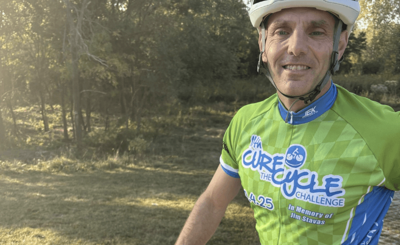 NUCDF supporter Kevin Navratil rode in his hometown near Chicago, IL.