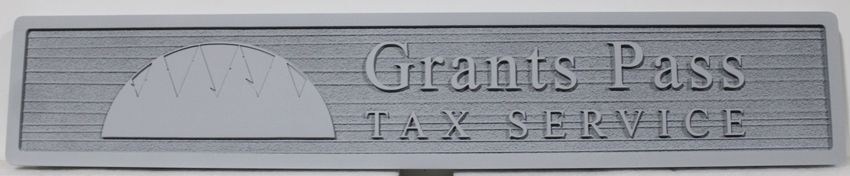 C12055 - Carved and sandblasted sign for Grants Pass Tax Service
