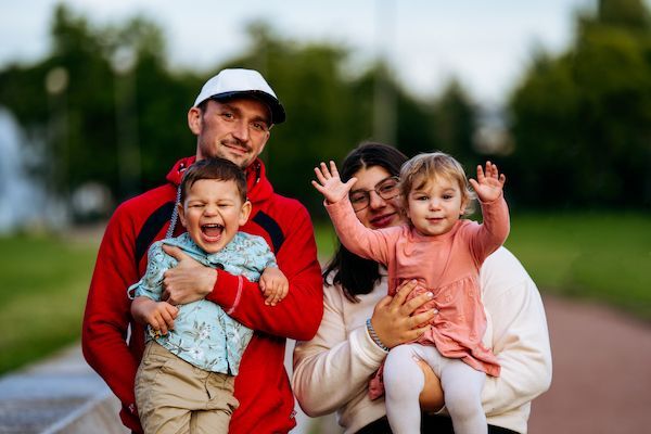 Young family enjoying time together