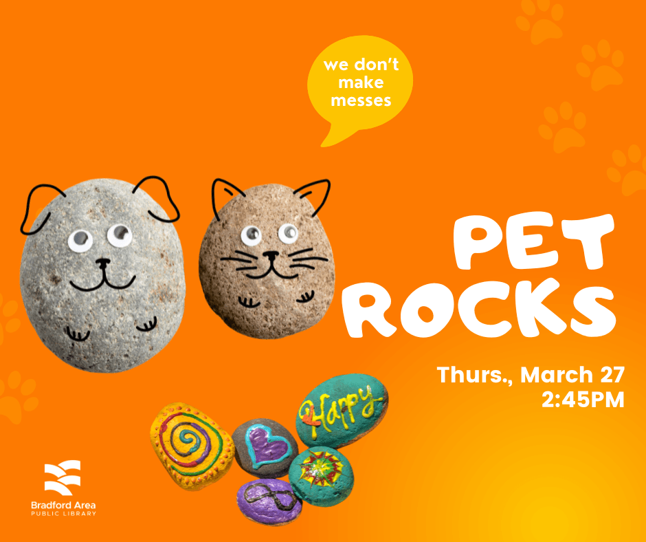 Rocks painted to look like cats or dogs on an orange background