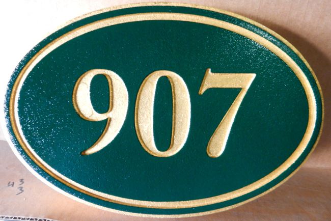 I18885 - Elliptical Engraved Address Number Plaque