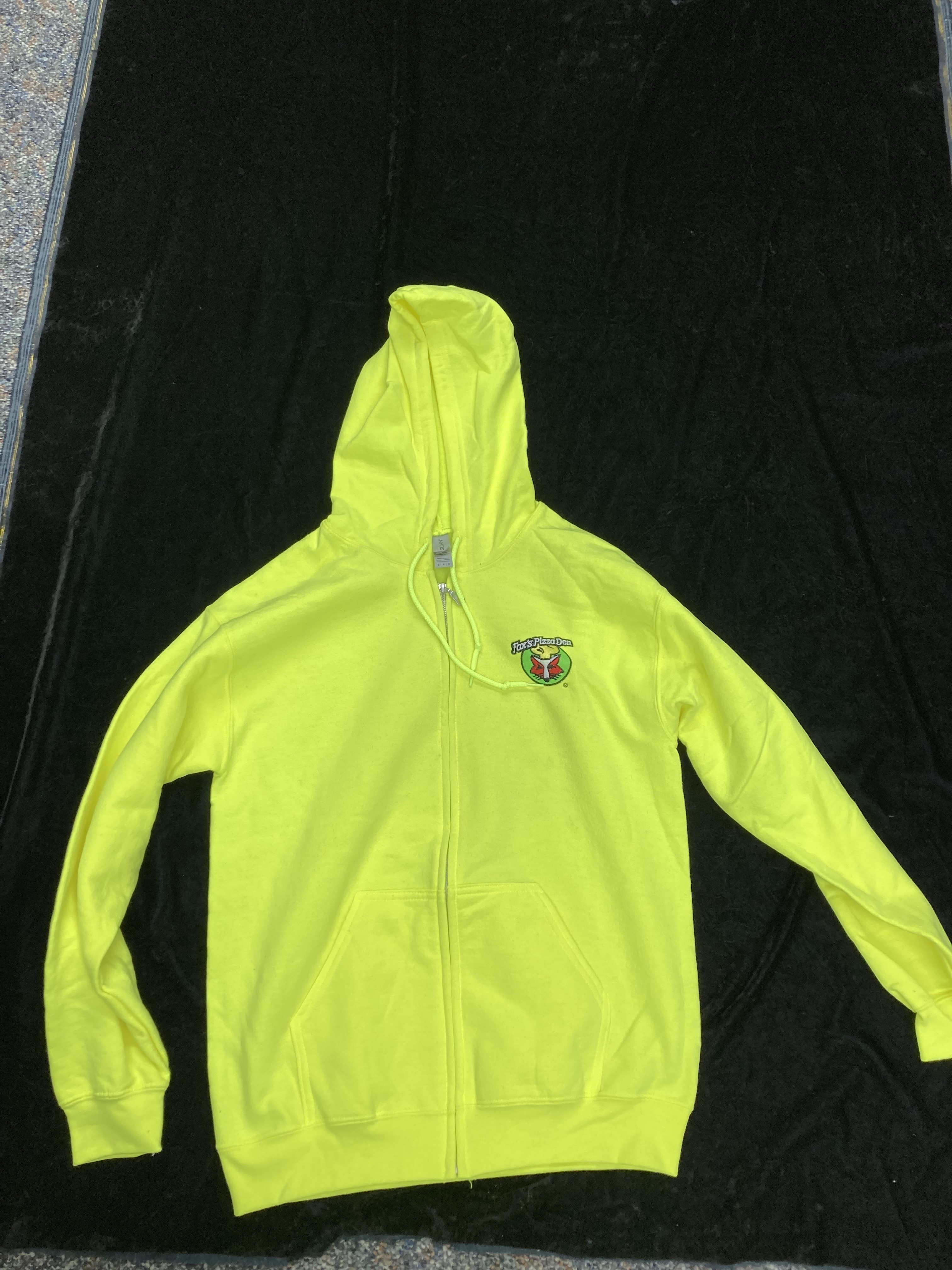 SALE Fox's Logo - Medium Neon Yellow Full-Zip Hoodie