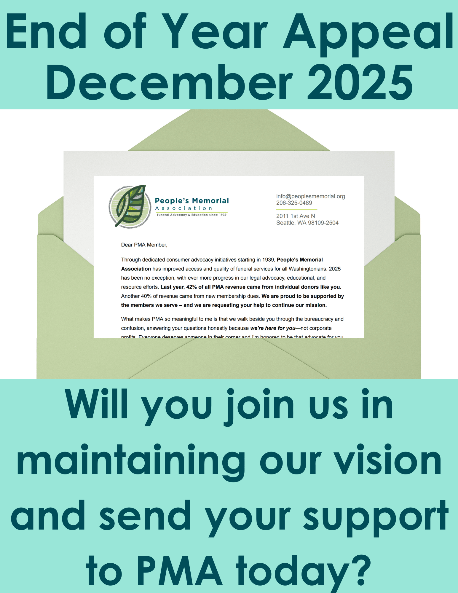 End of Year Appeal Letter to Members 2025