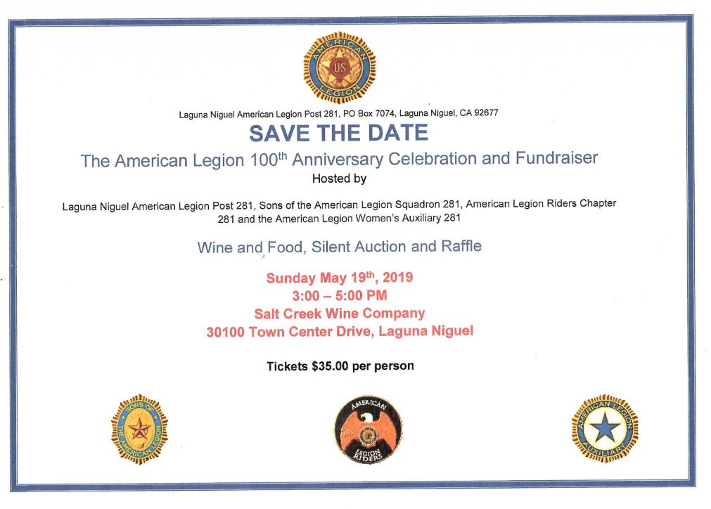 American Legion 100th Anniversary Celebration & Fundraiser