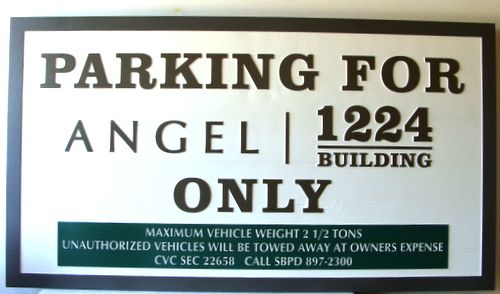 H17348- Carved  HDU " Parking for Angel Only" Sign