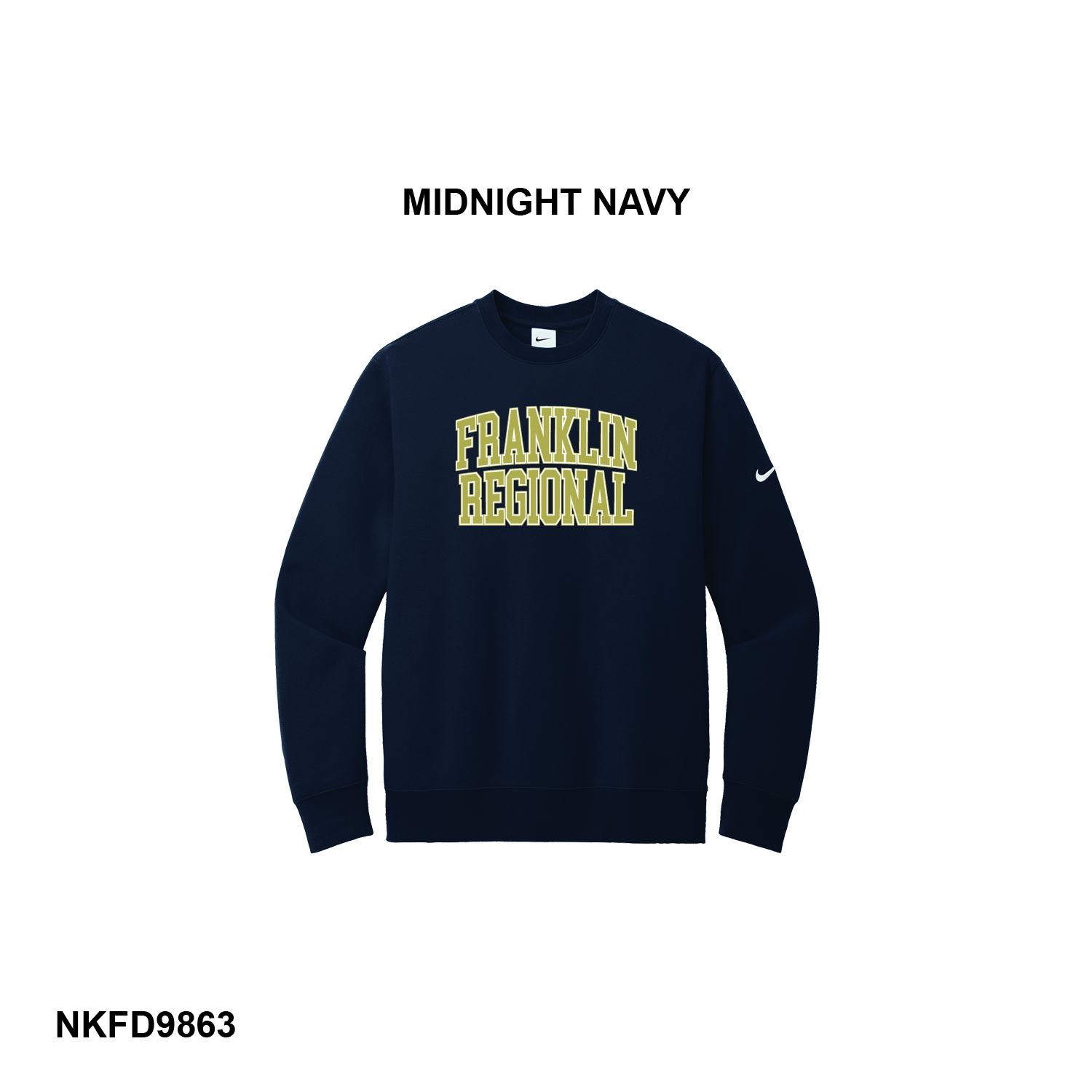 FRANKLIN REGIONAL LOGO - Nike Club Fleece Sleeve Swoosh Crew