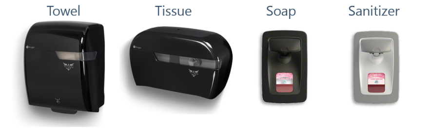 Towel, Tissue, Soap and Sanitizer Dispensers