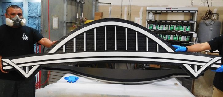 Q25049 - Multi-level Carved Bridge as Artwork for a Large Sign