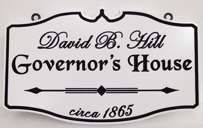 F15966 - Carved Engraved  Historical David B. Hill  "Governor's House" Entrance Sign 