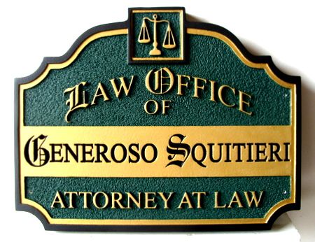 A10131 - Elegant Engraved Wood Attorney-at-Law Office Sign