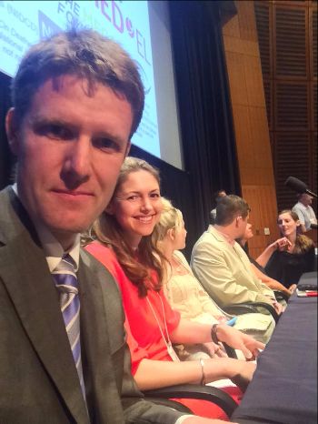 A selfie of Mike Walsh and fellow family panelists