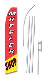 Muffler Shop Swooper/Feather Flag + Pole + Ground Spike