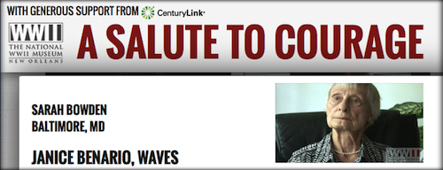 MD History Day Student Honors a Former WAVE as Part of National World War II Exhibit Opening