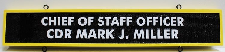 JP-2642 - Carved Nameplate Plaque of Navy Commander, Chief of Staff