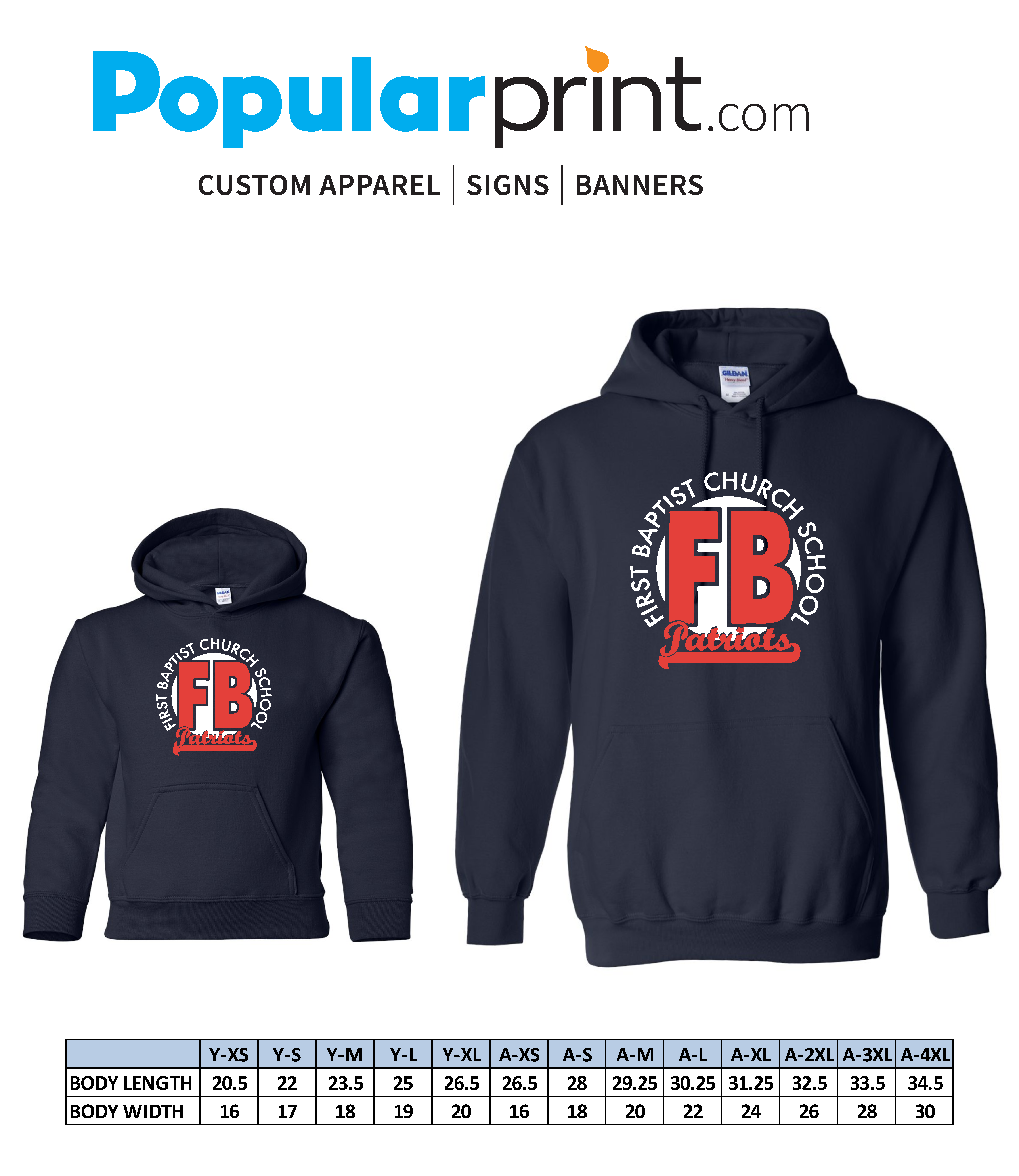 Gildan 18500/18500B Adult/Youth Heavy Hooded Sweatshirt