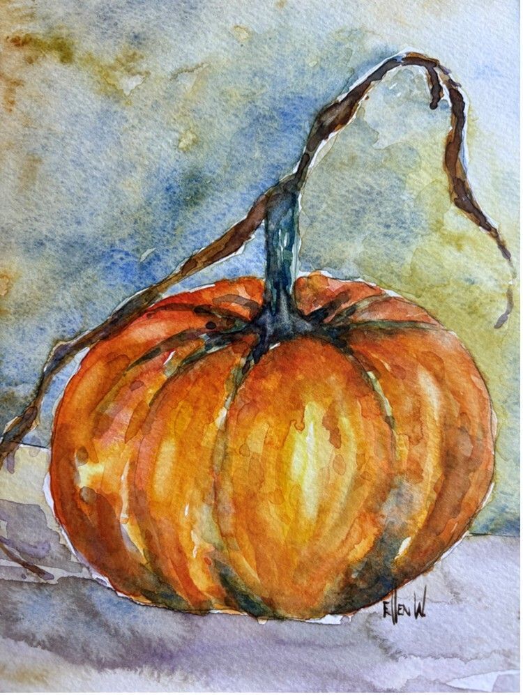 November 18, Adult Watercolor Class:  Pumpkin Harvest