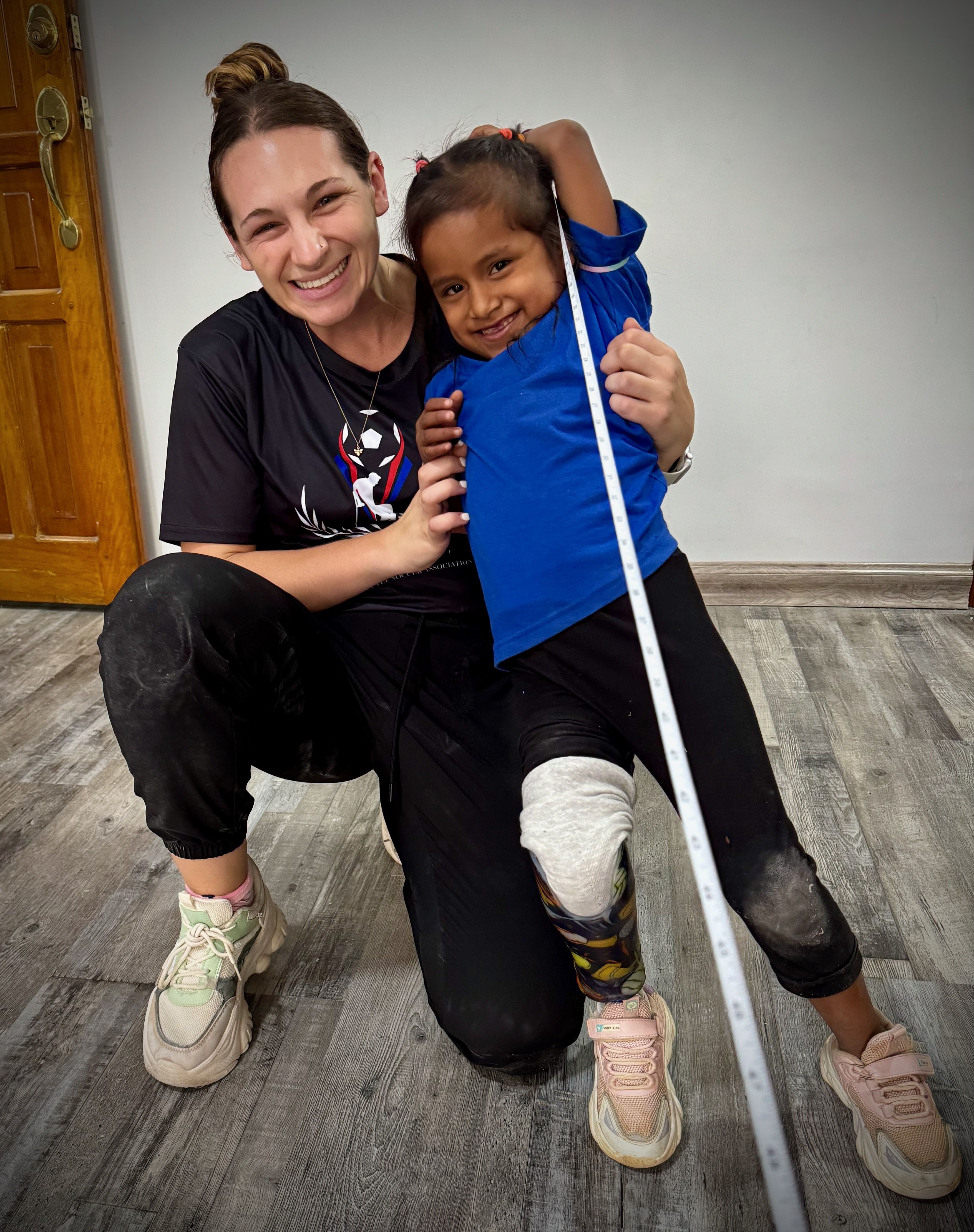 Danielle and Maria at the ROMP prosthetics clinic in Macas, Ecuador